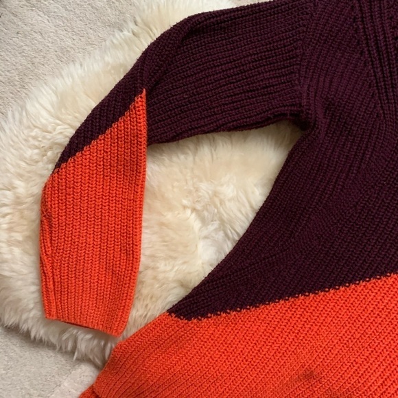 Trouve Fall Color block Chunky Knit Sweater M - Picture 5 of 8